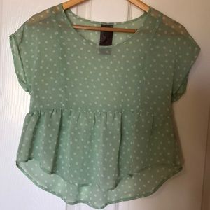 Mint Green Polka Dot Blouse Nordstrom